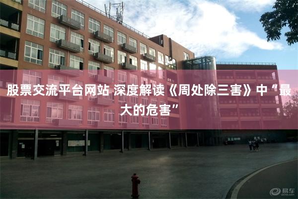 股票交流平台网站 深度解读《周处除三害》中“最大的危害”