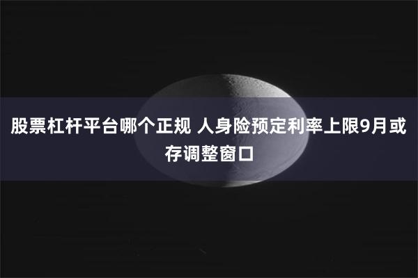 股票杠杆平台哪个正规 人身险预定利率上限9月或存调整窗口