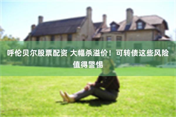 呼伦贝尔股票配资 大幅杀溢价！可转债这些风险值得警惕