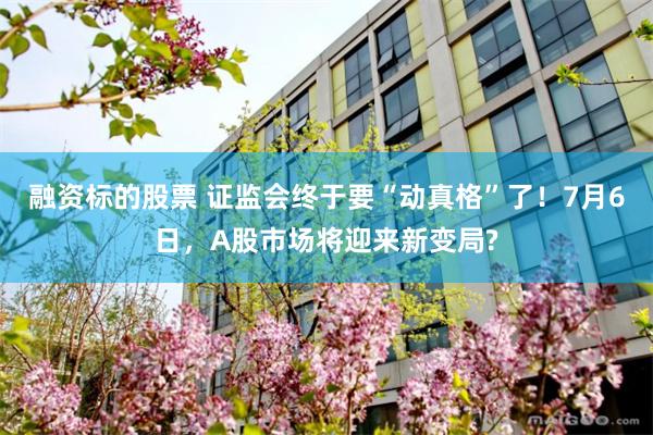融资标的股票 证监会终于要“动真格”了！7月6日，A股市场将迎来新变局?