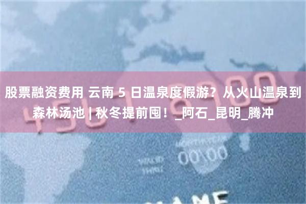 股票融资费用 云南 5 日温泉度假游？从火山温泉到森林汤池 | 秋冬提前囤！_阿石_昆明_腾冲