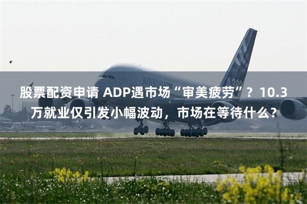 股票配资申请 ADP遇市场“审美疲劳”？10.3万就业仅引发小幅波动，市场在等待什么？