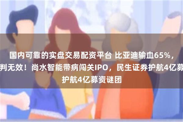 国内可靠的实盘交易配资平台 比亚迪输血65%,专利被判无效!尚水智能带病闯关IPO,民生证券护航4亿募资谜团